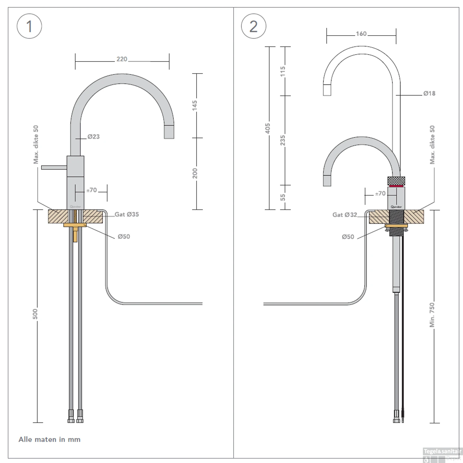 Quooker Cube Nordic Round Twintaps Chroom Met Combi+ Boiler 6 Quooker Cube Nordic Round Twintaps Chroom Met Combi+ Boiler - Afbeelding 6