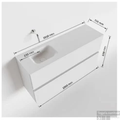 MONDIAZ ADA 100cm Toiletmeubel Cale. LEX Wastafel Talc Links 1 Kraangat -Baden Luxe Verkoop tekening ada 100cm links 2557512589283