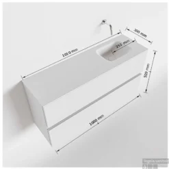 MONDIAZ ADA 100cm Toiletmeubel Linen. LEX Wastafel Urban Rechts Zonder Kraangat -Baden Luxe Verkoop tekening ada 100cm rechts 2557512589328