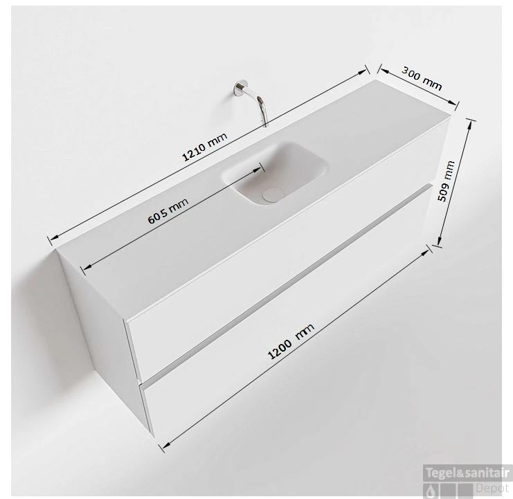 MONDIAZ ADA 120cm Toiletmeubel Dark Grey. LEX Wastafel Urban Midden Zonder Kraangat 5 MONDIAZ ADA 120cm Toiletmeubel Dark Grey. LEX Wastafel Urban Midden Zonder Kraangat - Afbeelding 5