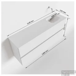 MONDIAZ ADA 120cm Toiletmeubel Dark Brown. LEX Wastafel Talc Rechts Zonder Kraangat -Baden Luxe Verkoop tekening ada 120cm rechts 2557512589447