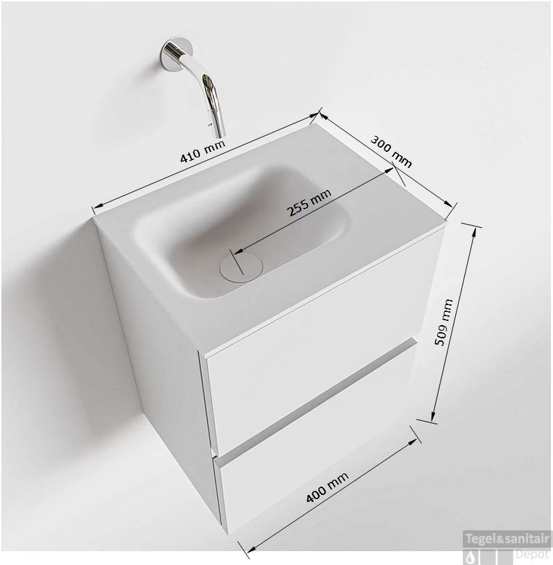 MONDIAZ ADA 40cm Toiletmeubel Army. LEX Wastafel Urban Links Zonder Kraangat 5 MONDIAZ ADA 40cm Toiletmeubel Army. LEX Wastafel Urban Links Zonder Kraangat - Afbeelding 5