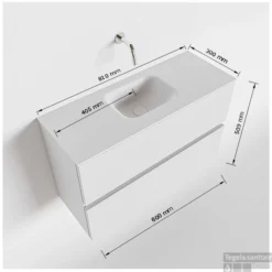 MONDIAZ ADA 80cm Toiletmeubel Light Brown Grey. LEX Wastafel Talc Midden 1 Kraangat -Baden Luxe Verkoop tekening ada 80cm midden 2557512589080