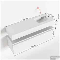 MONDIAZ ANDOR 100cm Toiletmeubel Washed Oak. LEX 100cm Wastafel Talc Rechts Geen Kraangat -Baden Luxe Verkoop tekening andor 100cm rechts 3182512631774 1