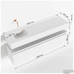 MONDIAZ ANDOR 120cm Toiletmeubel Ocher. LEX 120cm Wastafel Talc Links 1 Kraangat 9 MONDIAZ ANDOR 120cm Toiletmeubel Ocher. LEX 120cm Wastafel Talc Links 1 Kraangat -Baden Luxe Verkoop tekening andor 120cm links 3182512631953