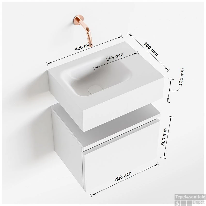 MONDIAZ ANDOR 40cm Toiletmeubel Army. LEX 40cm Wastafel Talc Links 1 Kraangat 5 MONDIAZ ANDOR 40cm Toiletmeubel Army. LEX 40cm Wastafel Talc Links 1 Kraangat - Afbeelding 5