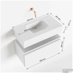 MONDIAZ ANDOR 60cm Toiletmeubel Talc. LEX 60cm Wastafel Talc Midden 1 Kraangat 7 MONDIAZ ANDOR 60cm Toiletmeubel Talc. LEX 60cm Wastafel Talc Midden 1 Kraangat -Baden Luxe Verkoop tekening andor 60cm midden 3182512628658