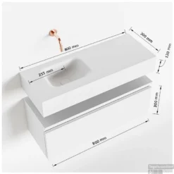 MONDIAZ ANDOR 80cm Toiletmeubel Cale. LEX 80cm Wastafel Urban Links Geen Kraangat -Baden Luxe Verkoop tekening andor 80cm links 3182512631451