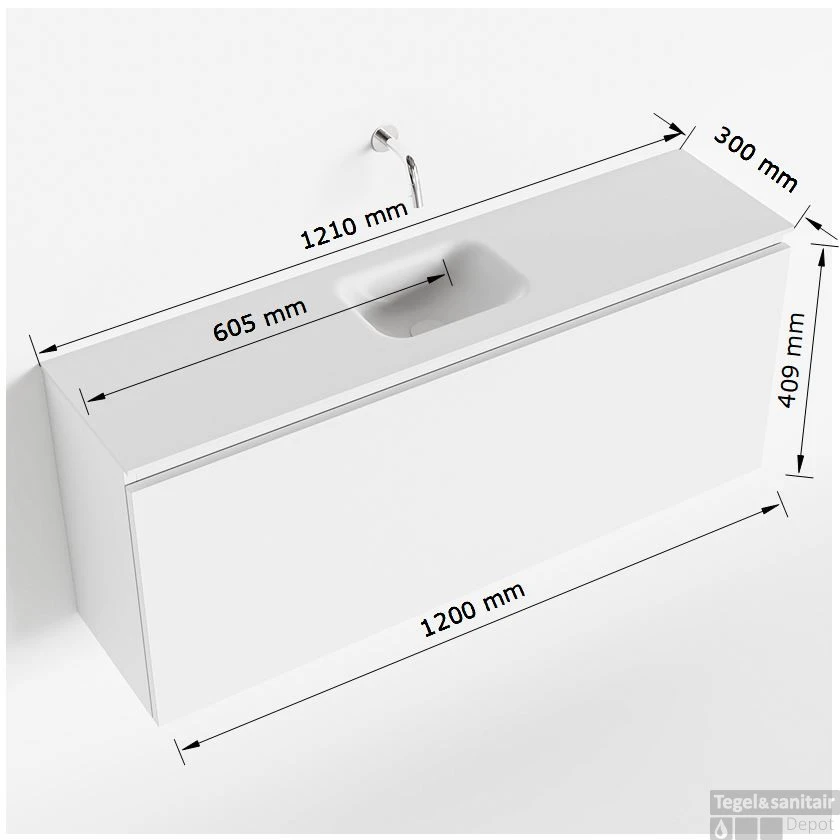 MONDIAZ OLAN 120cm Toiletmeubel Cale. LEX Wastafel Urban Midden Geen Kraangat 5 MONDIAZ OLAN 120cm Toiletmeubel Cale. LEX Wastafel Urban Midden Geen Kraangat - Afbeelding 5