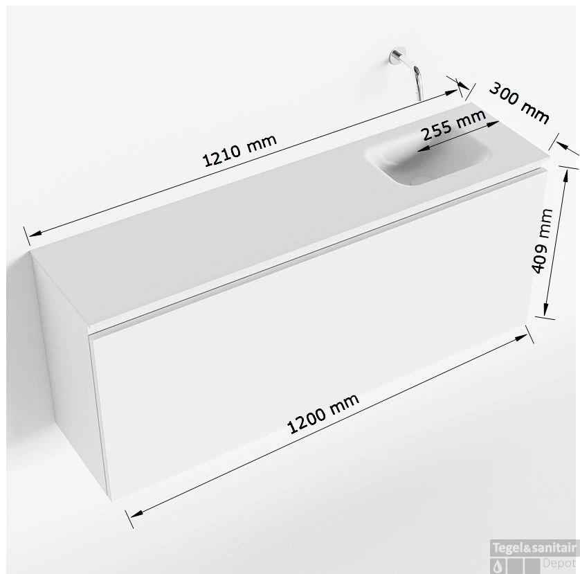 MONDIAZ OLAN 120cm Toiletmeubel Light Brown Grey. LEX Wastafel Urban Rechts Geen Kraangat 5 MONDIAZ OLAN 120cm Toiletmeubel Light Brown Grey. LEX Wastafel Urban Rechts Geen Kraangat - Afbeelding 5