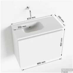 MONDIAZ OLAN 60cm Toiletmeubel Talc. LEX Wastafel Talc Links 1 Kraangat -Baden Luxe Verkoop tekening olan 60 cm links 3182512619474