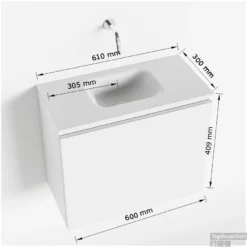 MONDIAZ OLAN 60cm Toiletmeubel Dark Grey. LEX Wastafel Talc Midden 1 Kraangat 9 MONDIAZ OLAN 60cm Toiletmeubel Dark Grey. LEX Wastafel Talc Midden 1 Kraangat -Baden Luxe Verkoop tekening olan 60 cm midden 3182512619453 1