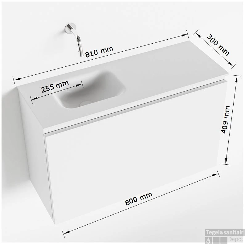 MONDIAZ OLAN 80cm Toiletmeubel Cale. LEX Wastafel Urban Links Geen Kraangat 5 MONDIAZ OLAN 80cm Toiletmeubel Cale. LEX Wastafel Urban Links Geen Kraangat - Afbeelding 5