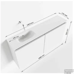 MONDIAZ TURE 100cm Toiletmeubel Talc. EDEN Wastafel Urban Links 1 Kraangat -Baden Luxe Verkoop tekening ture 100 cm links 3182512613814
