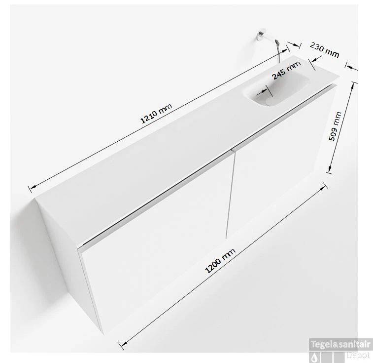 MONDIAZ TURE 120cm Toiletmeubel Dark Brown. EDEN Wastafel Talc Rechts Geen Kraangat 5 MONDIAZ TURE 120cm Toiletmeubel Dark Brown. EDEN Wastafel Talc Rechts Geen Kraangat - Afbeelding 5