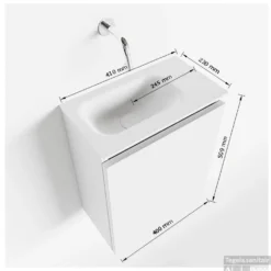 MONDIAZ TURE 40cm Toiletmeubel Fire. EDEN Wastafel Urban Links Geen Kraangat -Baden Luxe Verkoop tekening ture 40 cm links 3182512613280 1