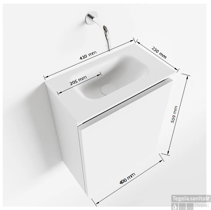 MONDIAZ TURE 40cm Toiletmeubel Ocher. EDEN Wastafel Talc Midden Geen Kraangat 5 MONDIAZ TURE 40cm Toiletmeubel Ocher. EDEN Wastafel Talc Midden Geen Kraangat - Afbeelding 5
