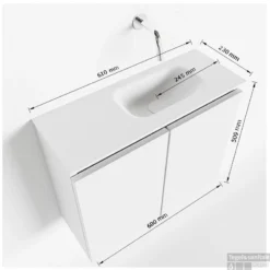 MONDIAZ TURE 60cm Toiletmeubel Army. EDEN Wastafel Urban Rechts 1 Kraangat 9 MONDIAZ TURE 60cm Toiletmeubel Army. EDEN Wastafel Urban Rechts 1 Kraangat -Baden Luxe Verkoop tekening ture 60 cm rechts 3182512613508