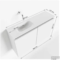 MONDIAZ TURE 80cm Toiletmeubel Linen. EDEN Wastafel Urban Links 1 Kraangat -Baden Luxe Verkoop tekening ture 80 cm links 3182512613633 1