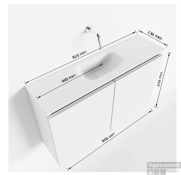 MONDIAZ TURE 80cm Toiletmeubel Smoke. EDEN Wastafel Urban Midden Geen Kraangat 5 MONDIAZ TURE 80cm Toiletmeubel Smoke. EDEN Wastafel Urban Midden Geen Kraangat - Afbeelding 5