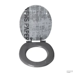 Toiletzitting Allibert Decor Newspaper 37,3x6,1x45,2 Cm MDF Inox Scharnieren