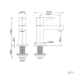 BWS Square Toiletkraan 1/2'' Chroom Met Keramisch Binnenwerk -Baden Luxe Verkoop toiletkraan 12 chroom square fonteinkraan 2