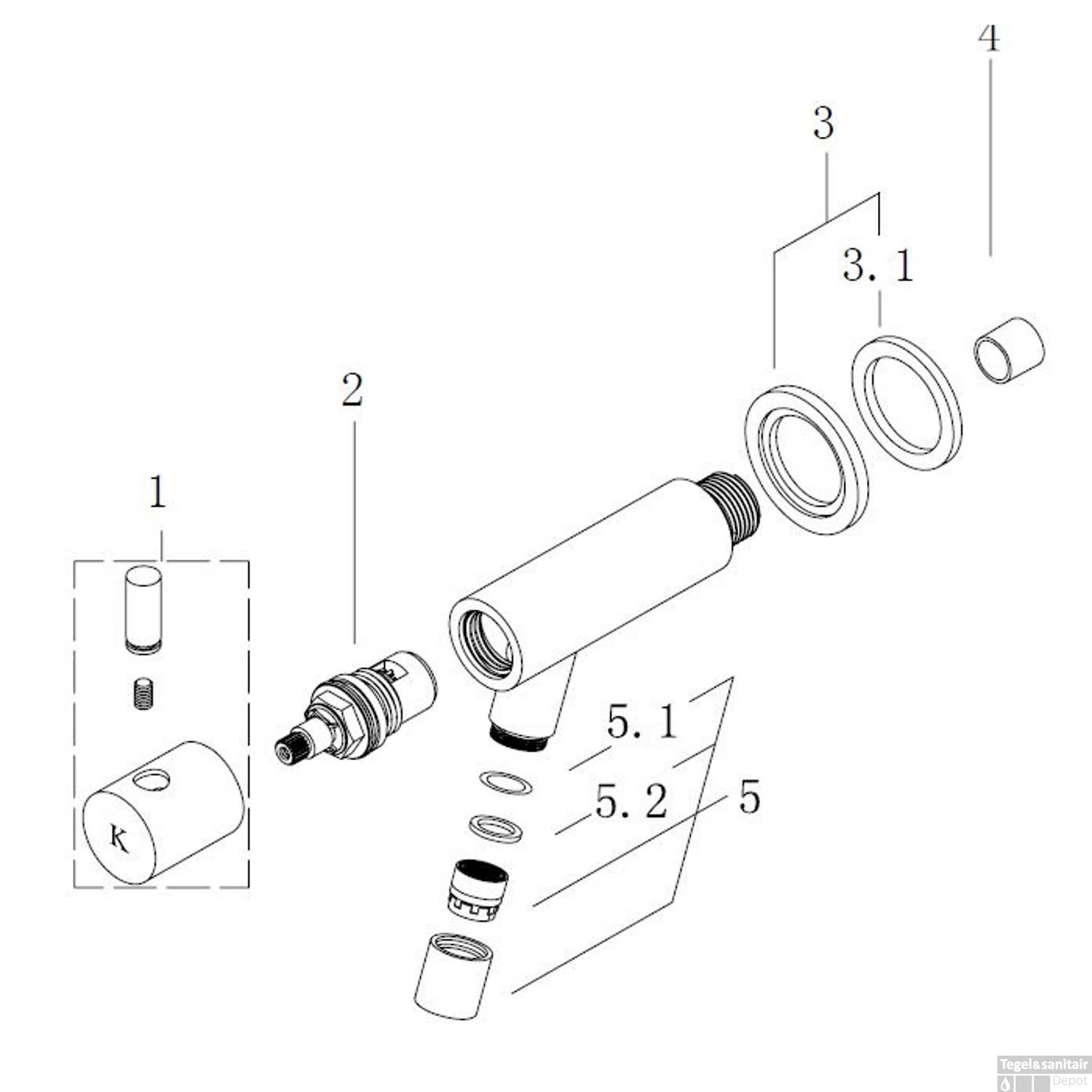 BWS Danu Inbouw Toiletkraan 1/2'' Chroom Met Keramisch Binnenwerk 3 BWS Danu Inbouw Toiletkraan 1/2'' Chroom Met Keramisch Binnenwerk - Afbeelding 3