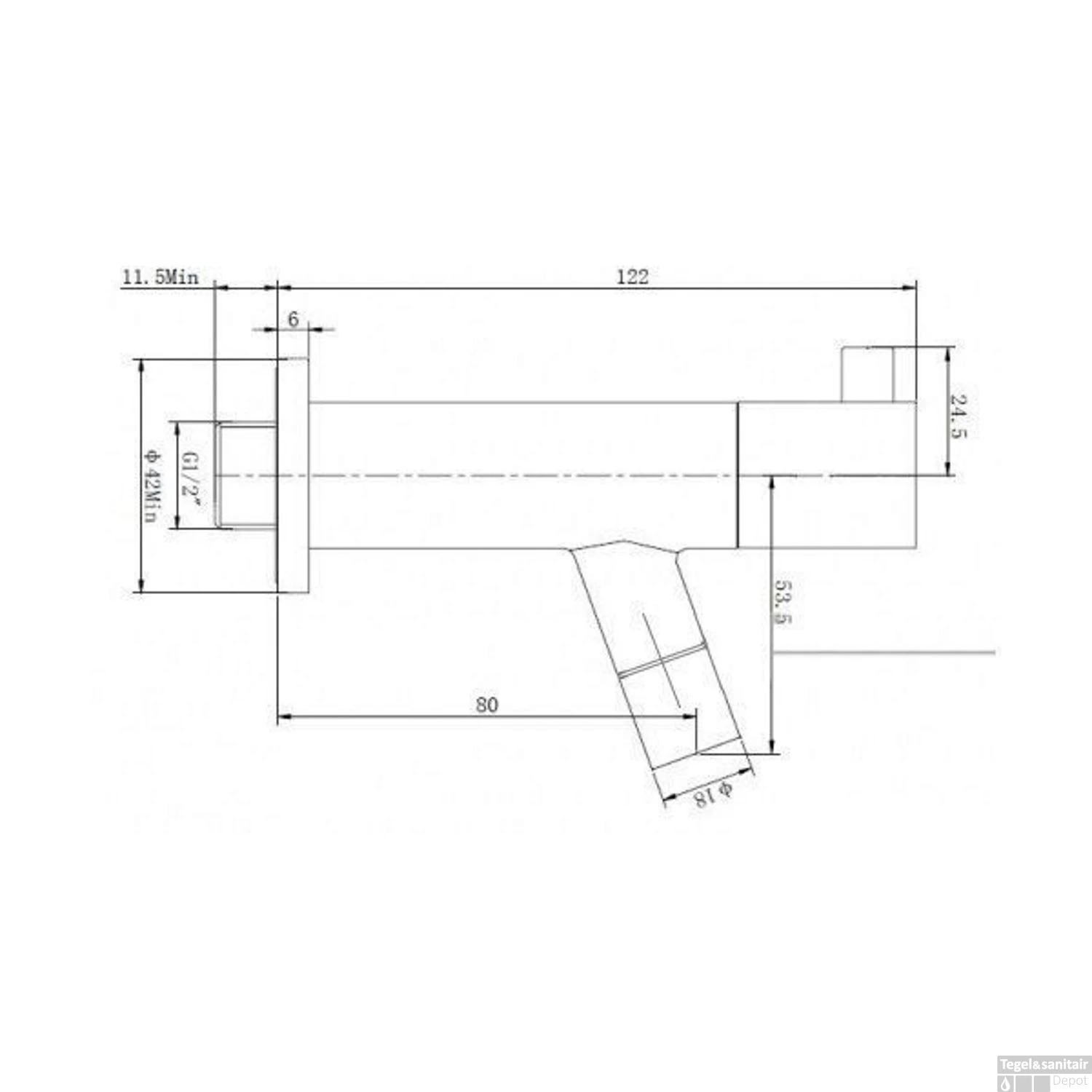 BWS Danu Inbouw Toiletkraan 1/2'' Chroom Met Keramisch Binnenwerk 2 BWS Danu Inbouw Toiletkraan 1/2'' Chroom Met Keramisch Binnenwerk - Afbeelding 2