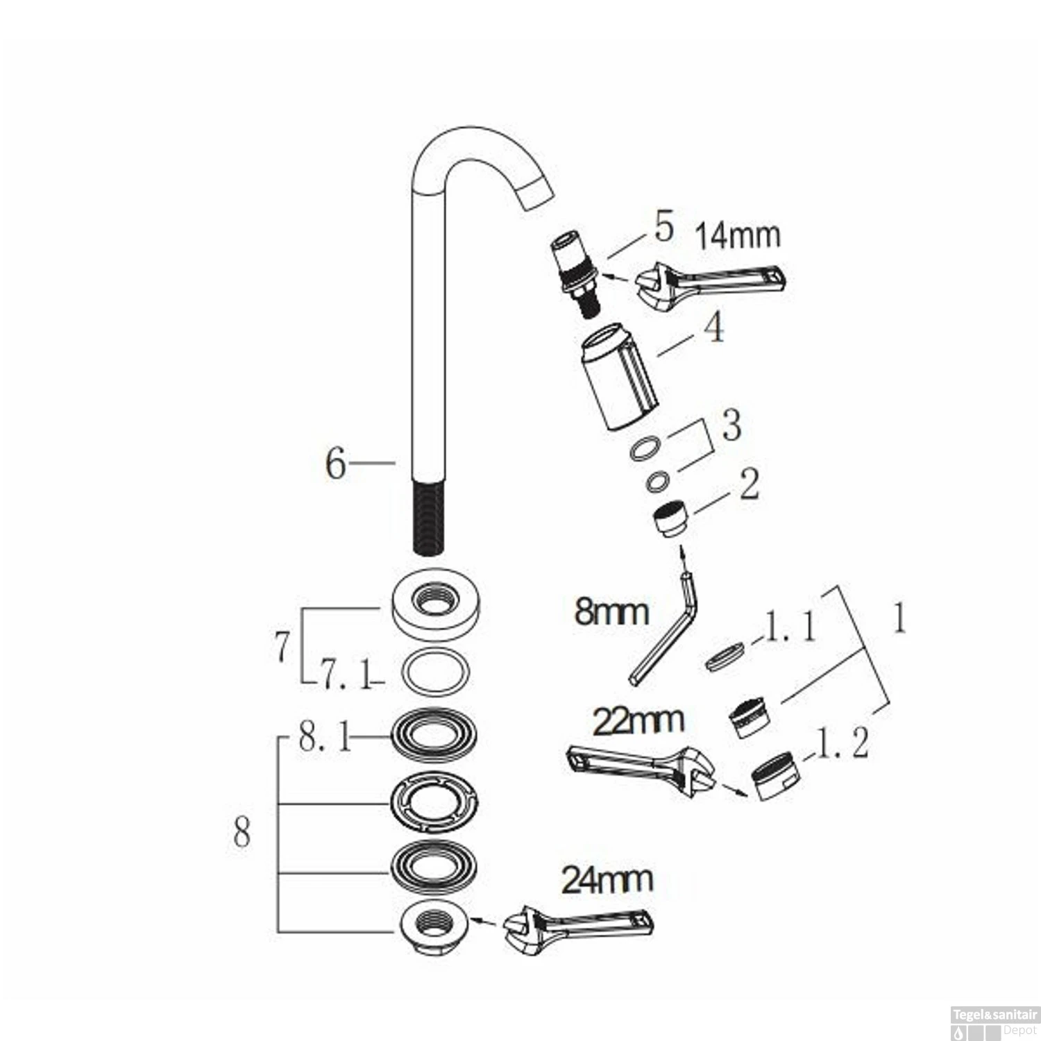 Toiletkraan XL Wiesbaden Victoria 1/2" Geborsteld Koper 2 Toiletkraan XL Wiesbaden Victoria 1/2" Geborsteld Koper - Afbeelding 2
