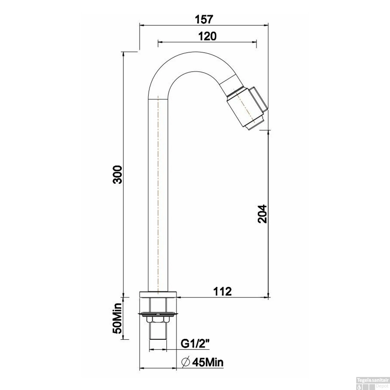 Toiletkraan XL Wiesbaden Victoria 1/2" Geborsteld Koper 3 Toiletkraan XL Wiesbaden Victoria 1/2" Geborsteld Koper - Afbeelding 3