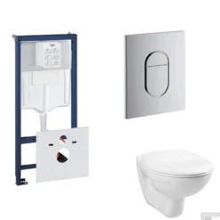 Grohe Rapid SL Toiletset Set01 Basic Smart Met Grohe Arena Of Skate Drukplaat -Baden Luxe Verkoop toiletset grohe rapid sl set1 shop 1