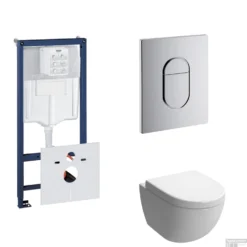 Grohe Rapid SL Toiletset Set14 B&W Zero Diepspoel Met Grohe Arena Of Skate Drukplaat -Baden Luxe Verkoop toiletset grohe rapid sl set14 shop 1