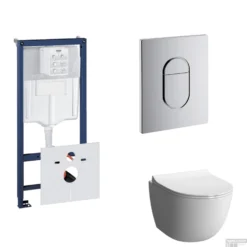 Grohe Rapid SL Toiletset Set15 B&W Zero Rim-ex Met Grohe Arena Of Skate Drukplaat -Baden Luxe Verkoop toiletset grohe rapid sl set15 shop 1