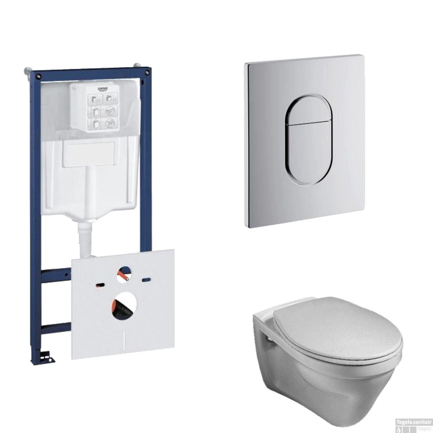 Grohe Rapid SL Toiletset Set17 Gustavsberg Saval Vlakspoel Met Grohe Arena Of Skate Drukplaat 10 Grohe Rapid SL Toiletset Set17 Gustavsberg Saval Vlakspoel Met Grohe Arena Of Skate Drukplaat - Afbeelding 10