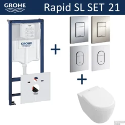 Grohe Rapid SL Toiletset Set21 Villeroy & Boch Subway 2.0 Compact Met Grohe Arena Of Skate Drukplaat