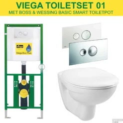 Viega EcoPlus Toiletset Set01 B&W Basic Smart Met Visign For Style 10 Drukplaat