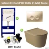 Geberit UP100 Toiletset Compleet | Inbouwreservoir | Salenzi Civita Mat Taupe Met Drukplaat
