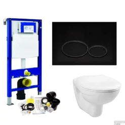 Geberit UP320 Toiletset Compleet | Inbouwreservoir | Wandcloset Basic Smart Wit | Met Drukplaat | SET01 -Baden Luxe Verkoop toiletsets geberit up320 set01 milo shop