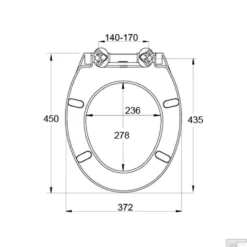Toiletzitting Allibert Mila Afklikbaar 37,2x5,2x45 Cm Soft-Close Kunststof Antraciet -Baden Luxe Verkoop toiletzitting allibert mila glanzend wit tech 1