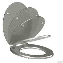 Toiletzitting Allibert Silver Geperst Hout Soft Close Zilver