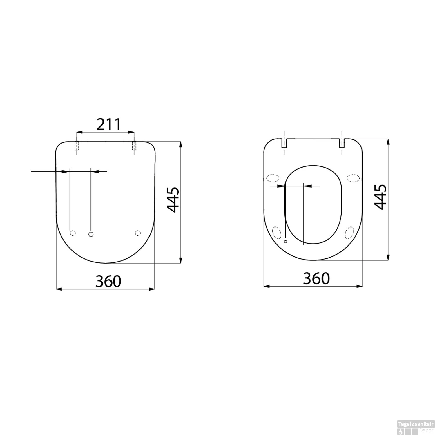 Toiletzitting Boss & Wessing Flat Softclose Met Inox Scharnieren Mat Wit - Afbeelding 3