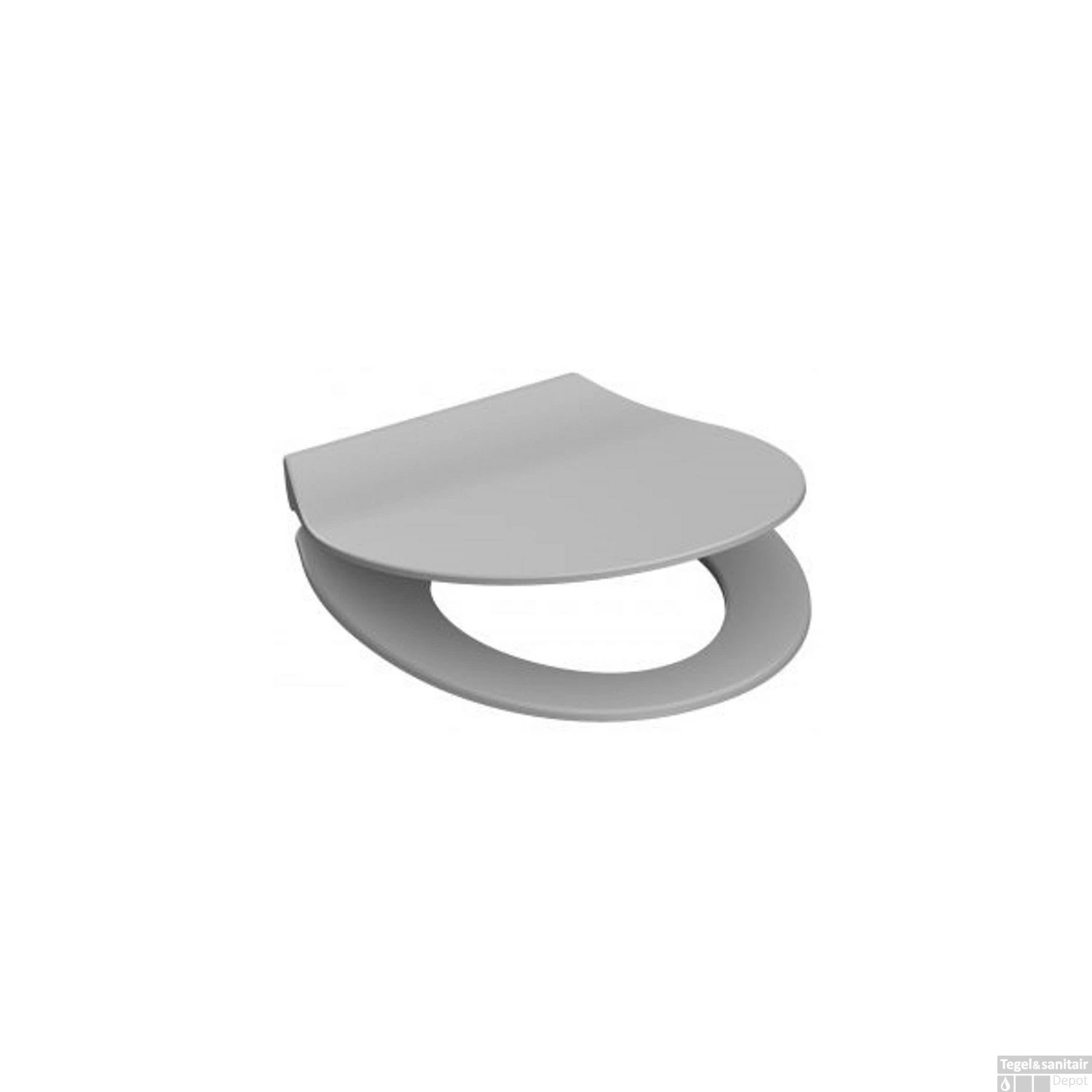 Toiletzitting Schutte Slim Grey Duroplast Ultra Dun Met Soft Close En Quick Release Gelakt Grijs