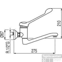 Wastafelkraan Tres Mono 2000 Inbouw 17231811 Chroom