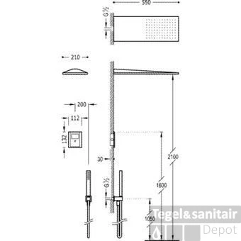 Tres Electronische Inbouw Doucheset Met Regendouche Chroom 09286502 1 Tres Electronische Inbouw Doucheset Met Regendouche Chroom 09286502