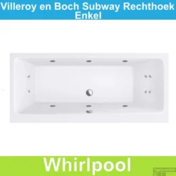 Ligbad Villeroy & Boch Subway 160x70 Cm Balboa Whirlpool Systeem Enkel