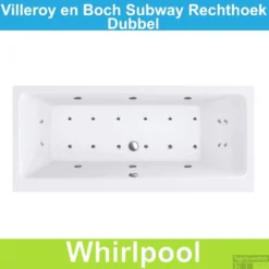 Ligbad Villeroy & Boch Subway 170x75 Cm Balboa Whirlpool Systeem Dubbel