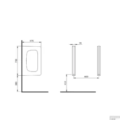 Urinoirscherm Boss & Wessing Bocchi Mat Zwart -Baden Luxe Verkoop urinoirscherm schaamschot creavit bocchi taormina mat zwart tech