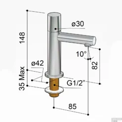 Fonteinkraan Hotbath Dude 1-knop Recht 14.8 Cm Chroom -Baden Luxe Verkoop v001cr fonteinkraan hotbath dude 1 knop recht 14.8 cm chroom tech