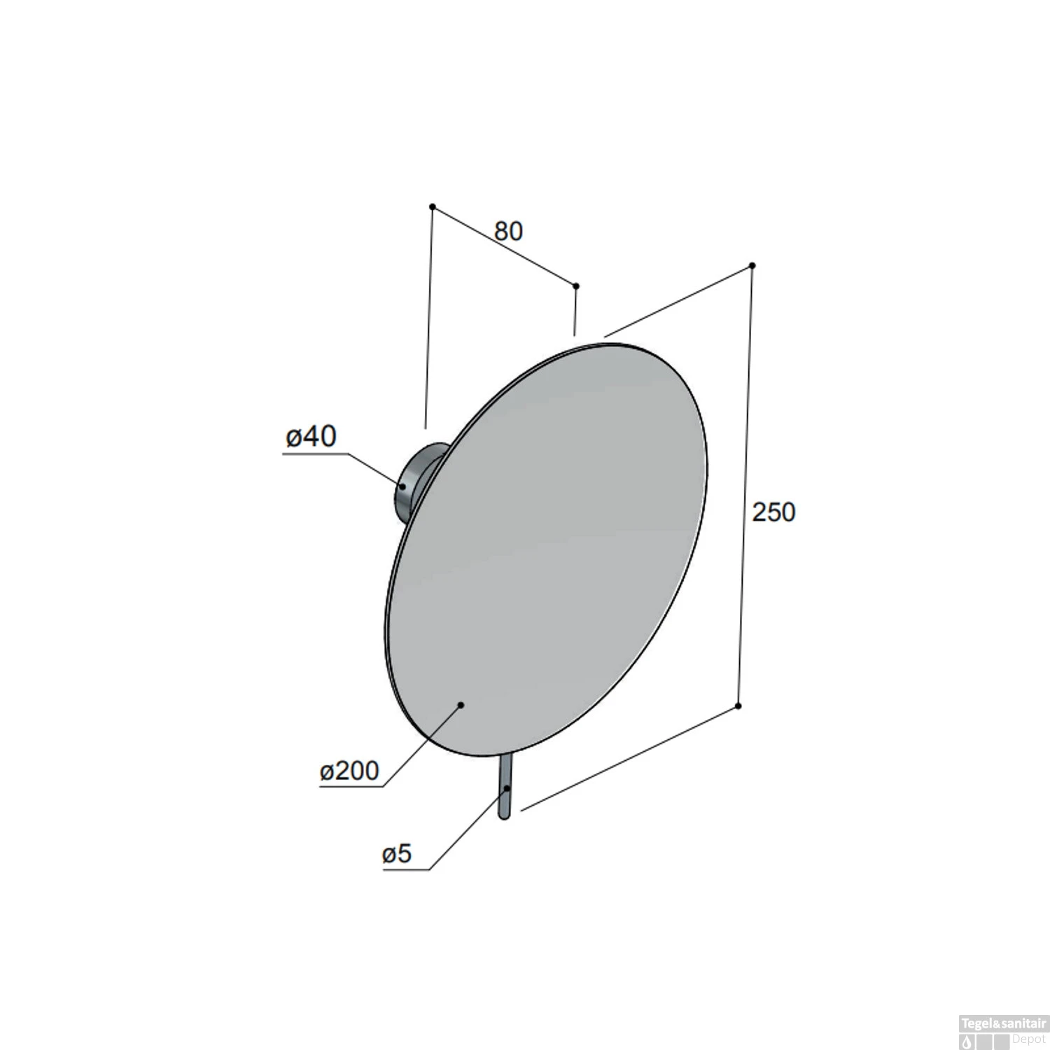 Vergrotingsspiegel Hotbath Cobber Wandmontage Draaibaar 20 Cm Mat Zwart - Afbeelding 2