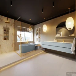 MONDIAZ VICA-DLUX 200cm Badmeubel Onderkast Clay 4 Lades. Inbouw Wastafel CLOUD Rechts 1 Kraangat, Kleur Frappe, En Spiegel Model SPOT -Baden Luxe Verkoop vica dluxe inbouw cloud frappe clay totaal 0066 13132514376033